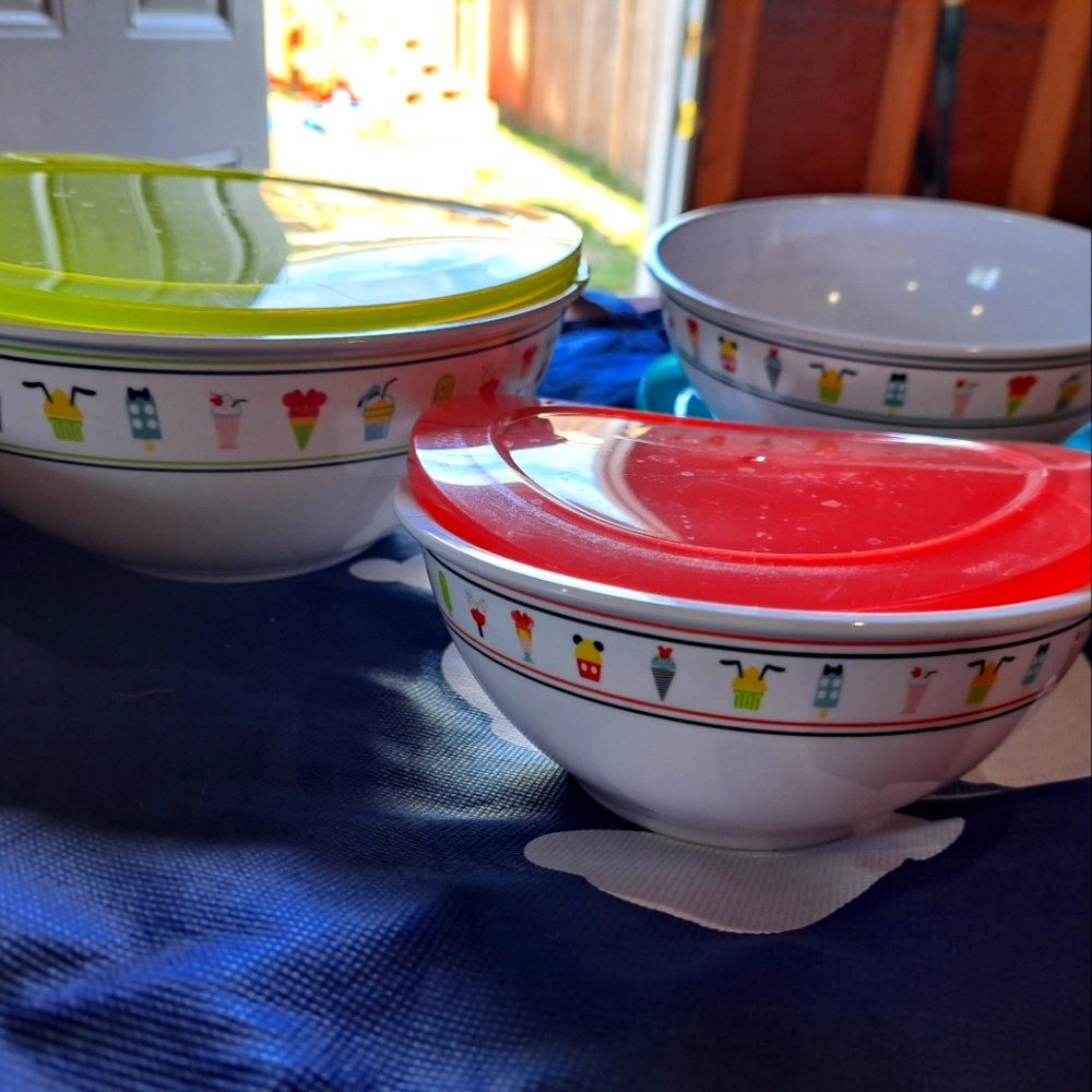 Disney store bowls with lids
